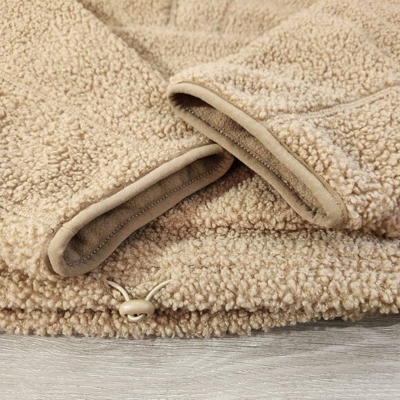Bailey 44 Tan Sherpa Oversized Cropped Funnel Neck Pullover 1/2 Zip Women's XL - Picture 10 of 13